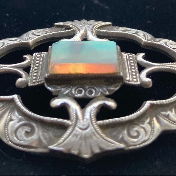 Antique silver and boulder opal pendant - Picture 10 of 14
